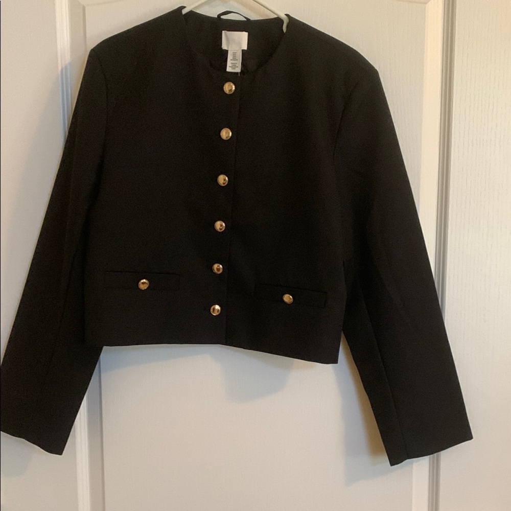 H&M Black Tailored Blazer with Structured Fit